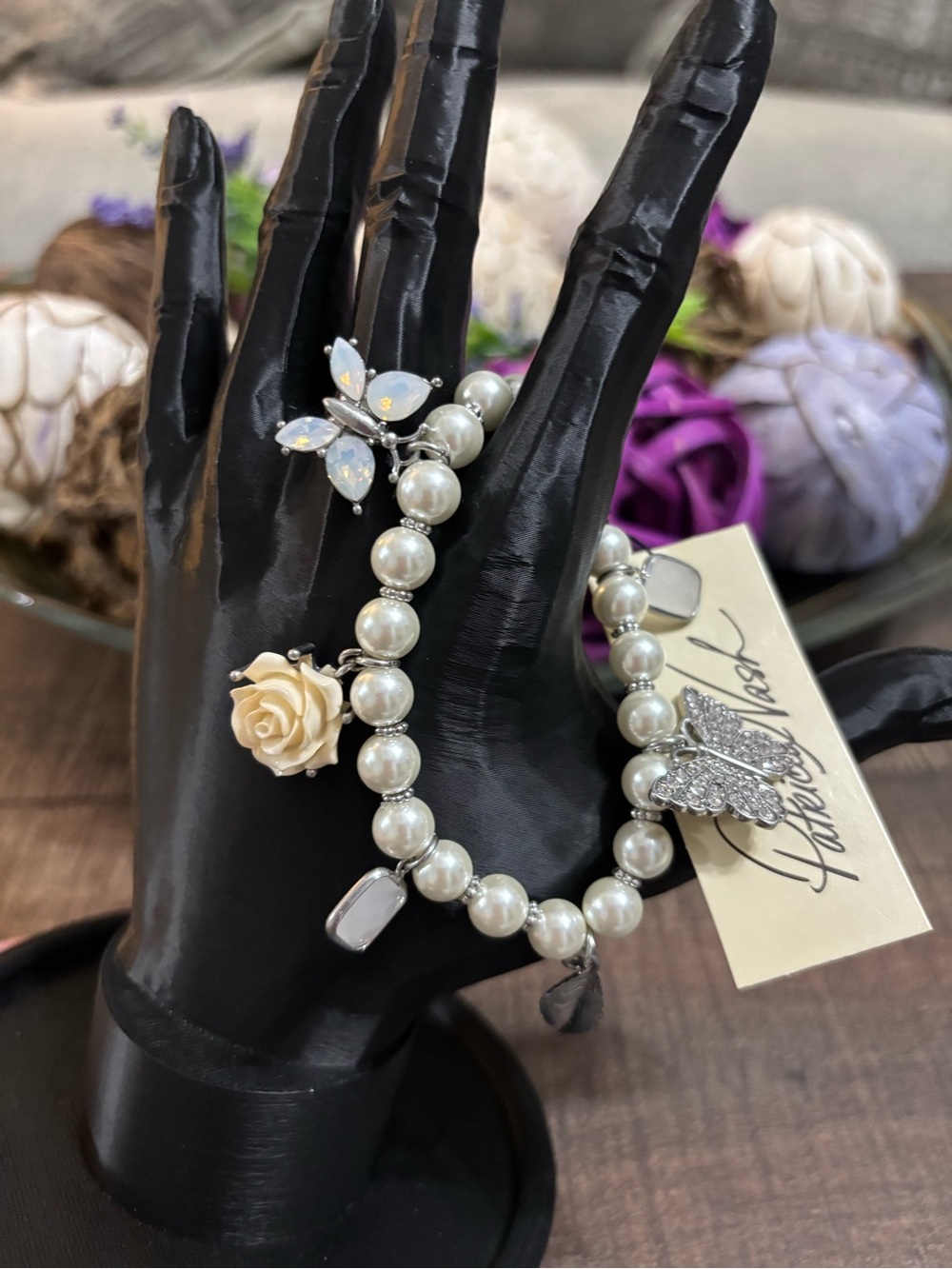 Patricia Nash Stretch FauxPearl Charm Bracelet - Picture 5 of 5